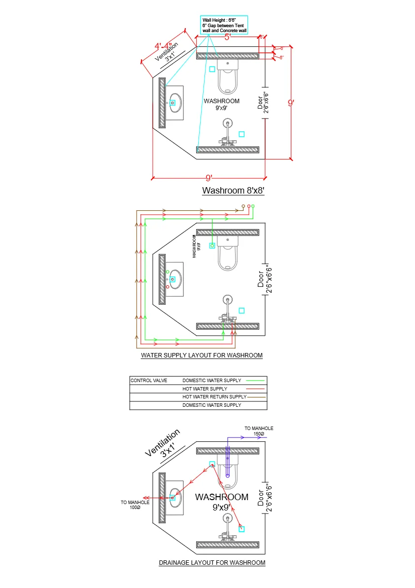 12x24 Tent Plumbing Layout